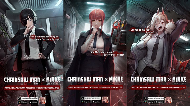 Chainsaw Man will have a collab with a gacha game Goddess of Victory:  Nikke. Seems like Makima, Power, and Himeno will be a playable character.  : r/ChainsawMan