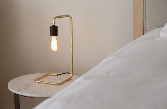 chambre lampe laiton