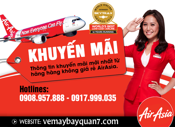 Khuyến mãi giảm 20% giá vé hãng Air Asia 