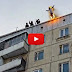 مغامر روسي يشعل النار في نفسه ويقفز من الطابق التاسع ! شاهد بالفيديو!
