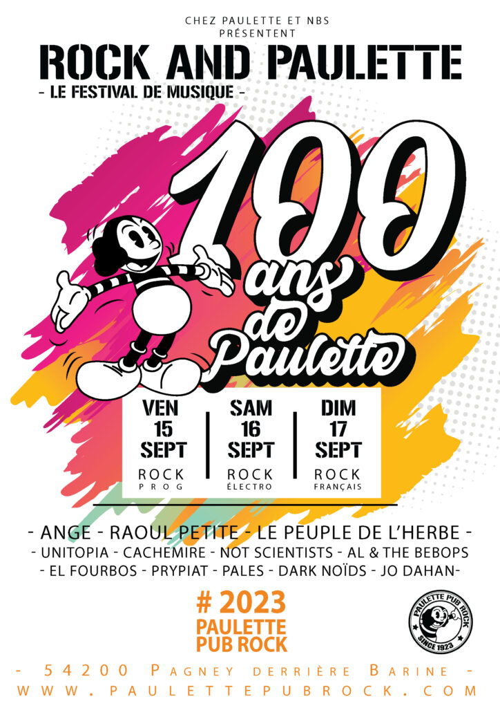 affiche festival Rock And Paulette - 100 ans de Paulette 2023