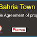 Bahria Town Sale Agreement of Property format 