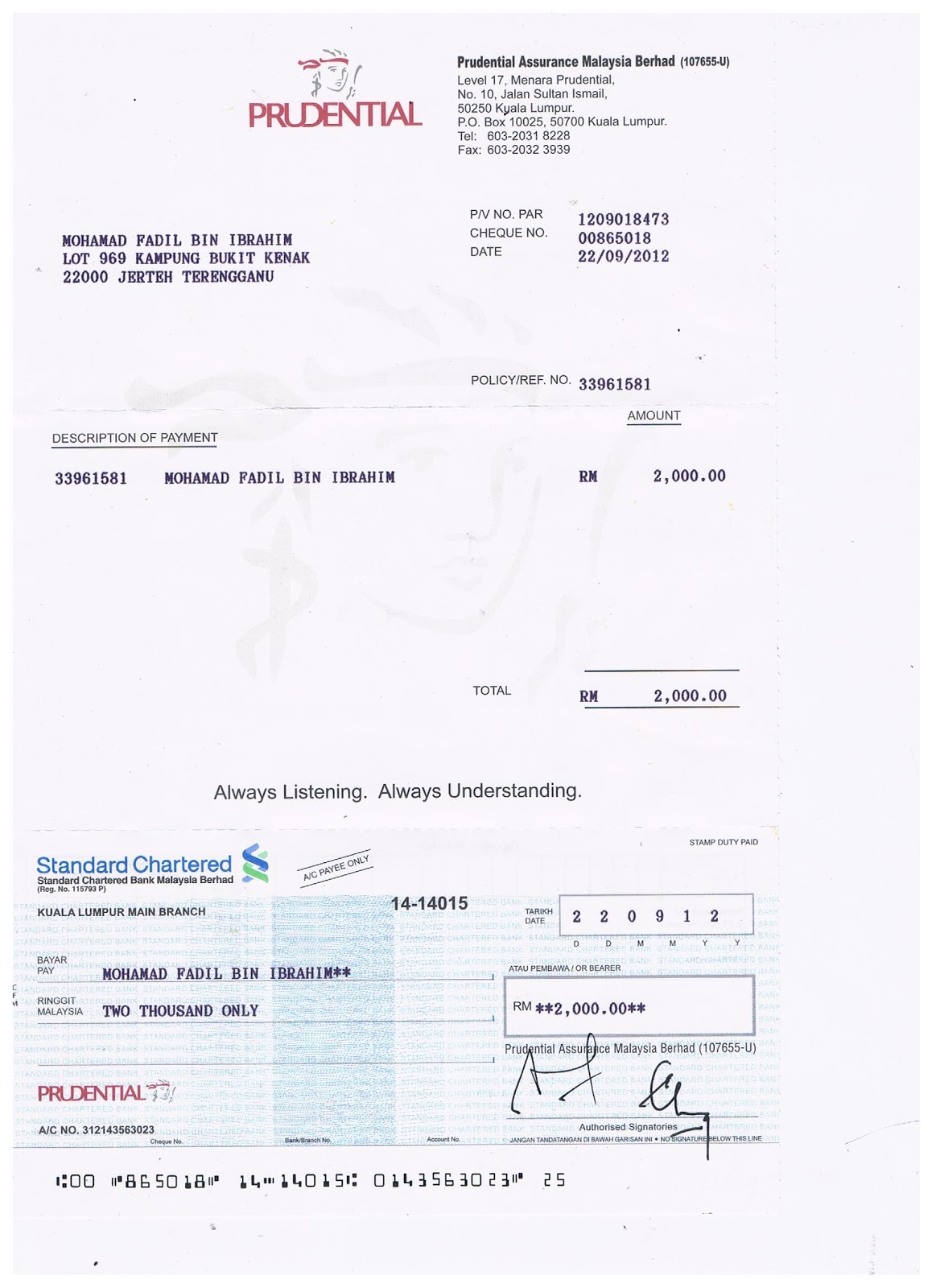 PRUDENTIAL BSN TAKAFUL : CONTOH CLIM