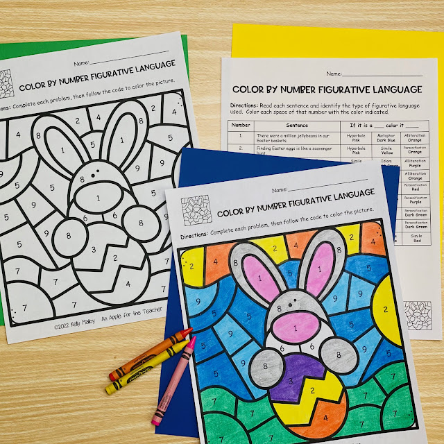 Easter Figurative Language Color by Code Worksheets