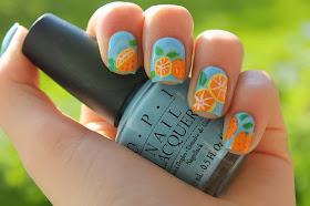 Orange nail art design!
