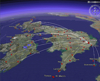 UK Flights from London Gatwick - Click for Animation