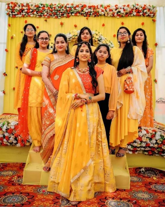 Bridal photoshoot ideas during haldi samaroh