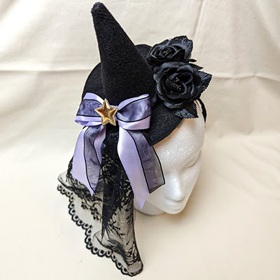 Handmade mini witch hat headband