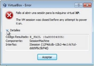 error 0x80004005 VirtualBox
