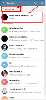 fitur  telegram untuk mengetahui judul anime