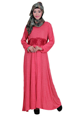 Model Gamis Pesta Mewah Muslimah Warna Pink Polos