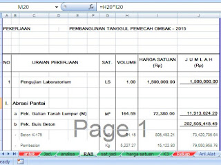 rab excel tanggul pemecah ombak