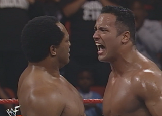 WWE / WWF In Your House 20: No Way Out of Texas - The Rock yells at Farooq after their match