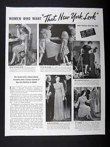 1940s New York Dress Institute advertisement Just Peachy, Darling