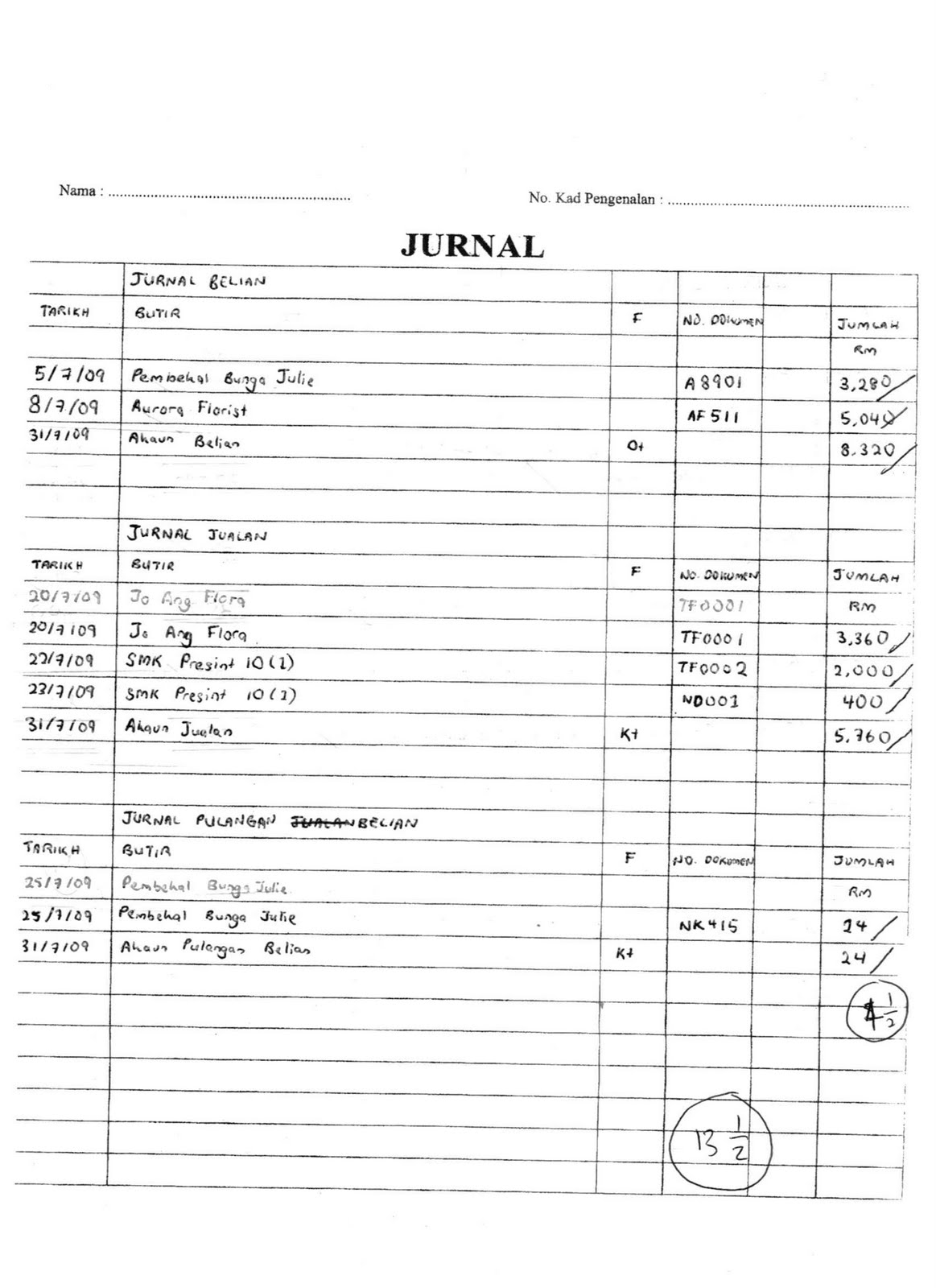 Contoh Jawapan Terbaik Soalan 1 : Dokumen Perniagaan