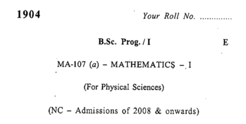 bsc maths question papers 1st year