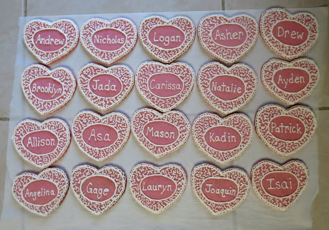 Personalized Valentine's Day Heart Sugar Cookies