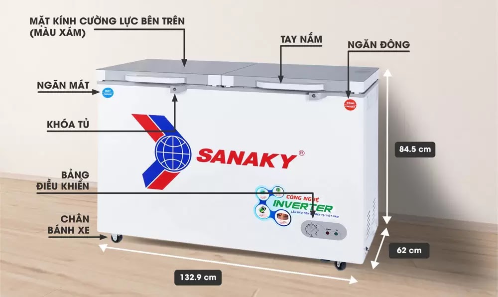 Tủ đông Inverter Sanaky VH-4099W4K 400 lít Tủ đông Inverter Sanaky VH-4099W4K 400 lít