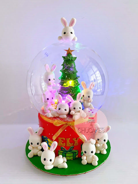 snow globe cake chucakes bunny bunnies christmas tree xmas tree singapore video