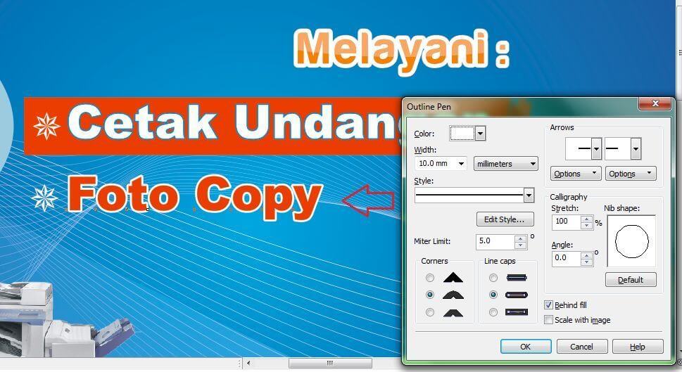  Contoh Desain Spanduk Toko Fotocopy dengan CorelDRAW X4 