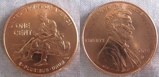 usa one cent lincoln formative years indiana 2009