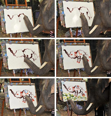 Amazing painting of elephant by elephant  