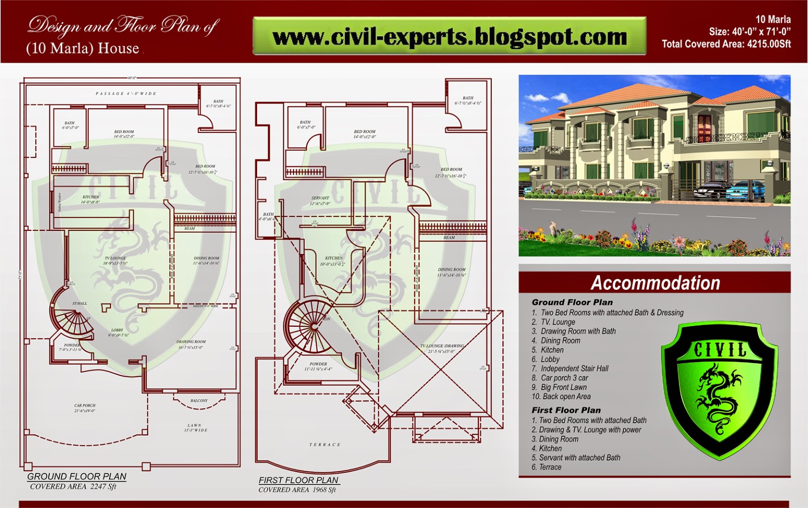 Civil Experts 10  MARLA  HOUSE  PLANS 