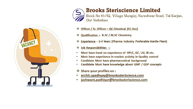 Brooks Steriscience Job Vacancy For Quality Control Dept