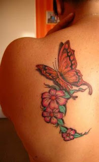 Flower And Butterfly Tattoos 