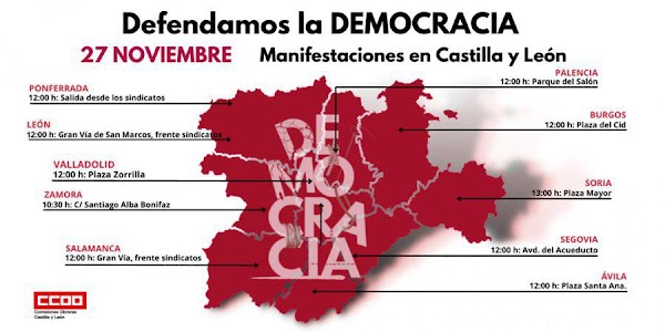 La ciudadanía de Castilla y León se moviliza en defensa de la democracia 