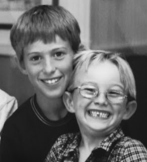 Childhood picture of Capron Funk with his brother Corey