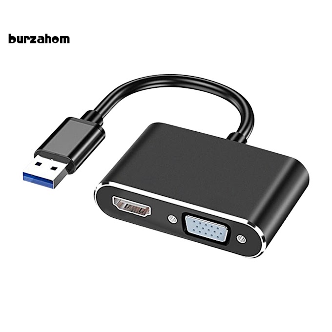 [ burzahom.vn ] Bộ Chuyển Đổi Video Từ USB3.0 Sang HDMI VGA 1080P 60Hz Cho Máy Chiếu