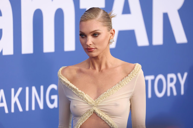 Elsa Hosk Flaunts Nipples in See-Through Dress at amfAR Cannes Gala 2023