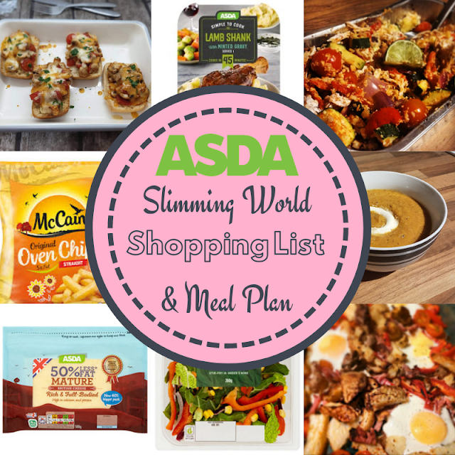 Slimming World meal plan 7 day with shopping list asda
