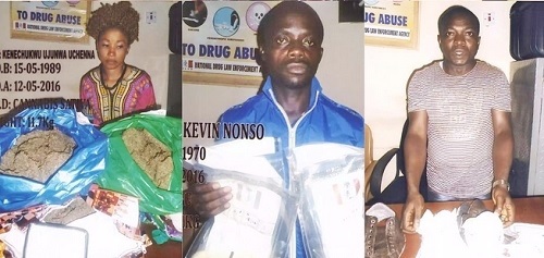 See Faces of Suspects Arrested at Enugu Airport with Drugs Concealed Inside Vegetables, Shoes (Photos)