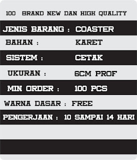 CUSTOM TATAKAN GELAS KARET | COASTERS RUBBER
