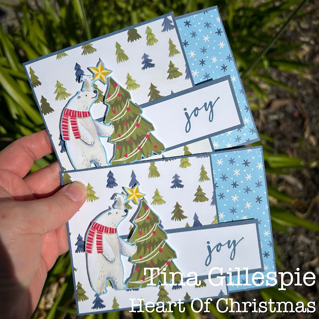 scissorspapercard, Heart Of Christmas, Stampin' Up! Brightest Glow, Beary Christmas DSP, Sheetload Of Cards, Christmas Card