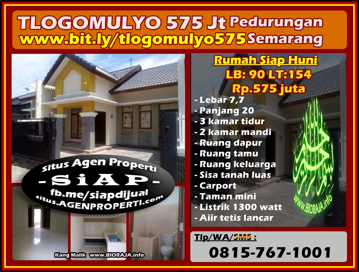 Jual Rumah Siap Huni Tlogomulyo Pedurungan Semarang Mewah
