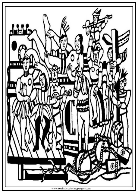 the great parade fernand Leger adults coloring pages printable