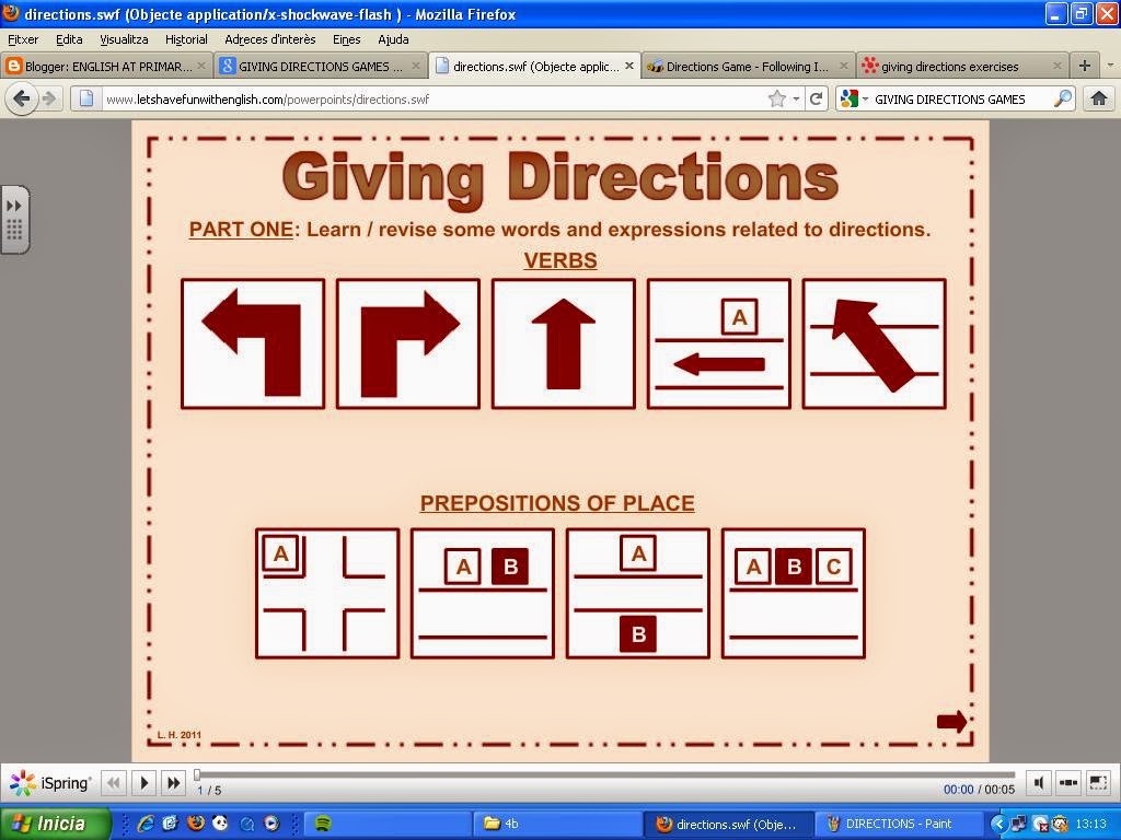 http://www.letshavefunwithenglish.com/powerpoints/directions.swf