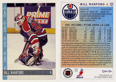 Bill Ranford, Edmonton Oilers, O-Pee-Chee, 92-93, NHL, hockey, hockey cards