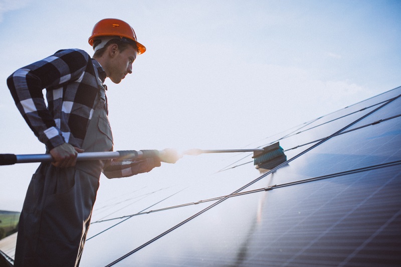 Solar panel cleaning