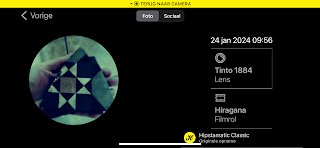 Screenshot Hipstamatic-instellingen Tinto 1884 + Hiragana