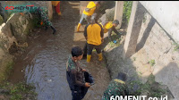 Satgas Sektor 22 Sub 08, Gabungkan TNI POLRI di Karya Bakti Sungai Cibarani