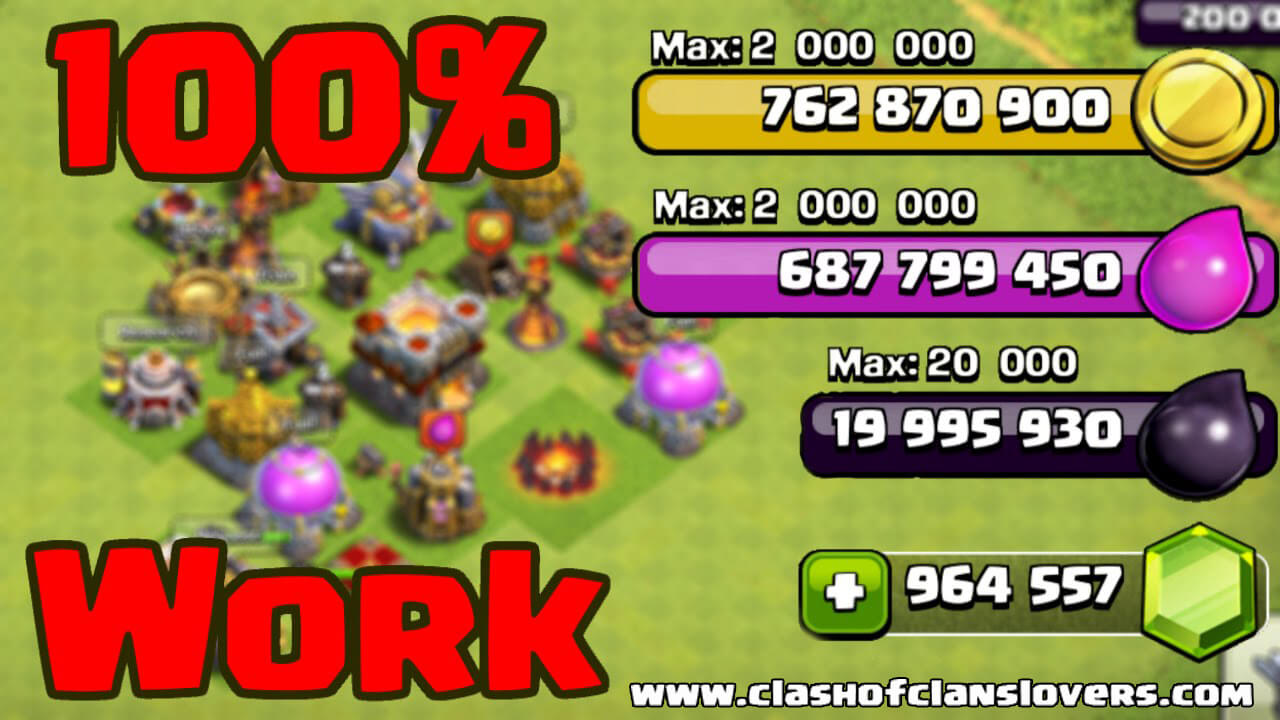 Clash of Clans Hacked with 9999999 Gems, Gold, Elixir 2017 - 