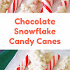 Chocolate Snowflake Candy Canes #christmas #snack