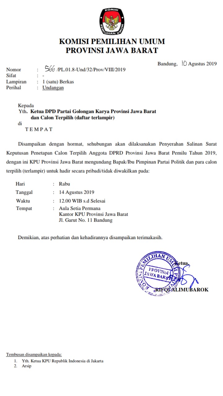 Besok Kpu Jawa Barat Kumpulkan Caleg Terpilih Pelita Karawang