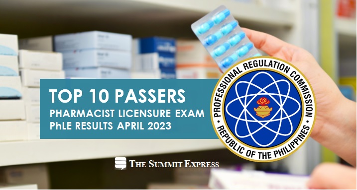 RESULT: April 2023 Pharmacist board exam top 10 passers