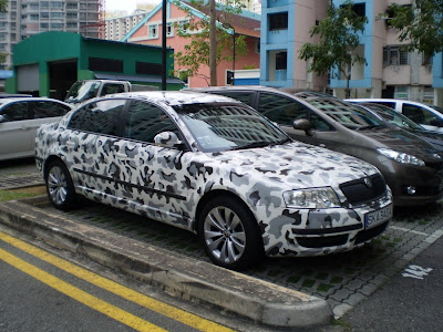 Skoda Superb snow camo paint