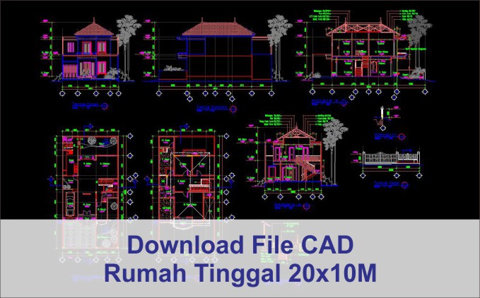 download rumah 20x10 File AutoCad